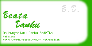 beata danku business card